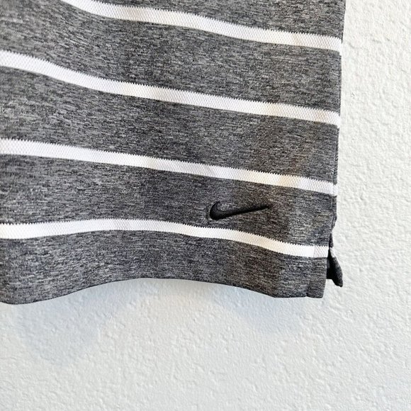 Nike Women's Striped Polo Sleeveless Top Size Small Gray White - Picture 3 of 6